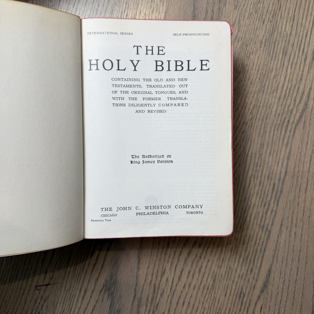 Antique KJV HOLY BIBLE International Series Self-Pronouncing Thumb Index Winston - Picture 4 of 8